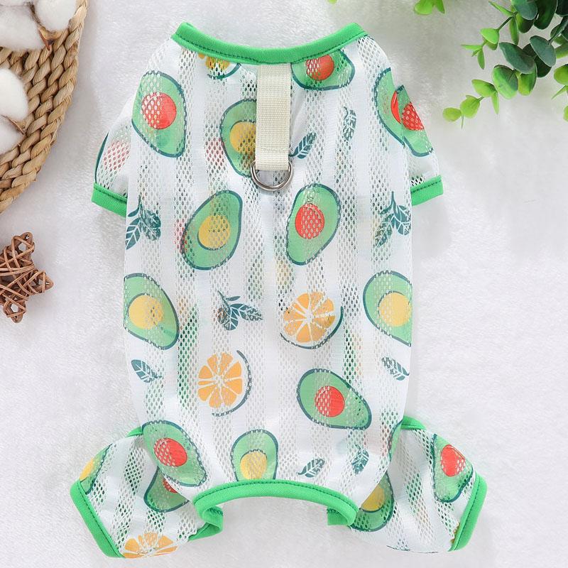 Hundekleidung Sommer Netz-Jumpsuit Pyjama Haustier Hund Einteiler Trainingsanzug Für Kleine Mittlere Hunde Dackel York Welpe Body Overalls L