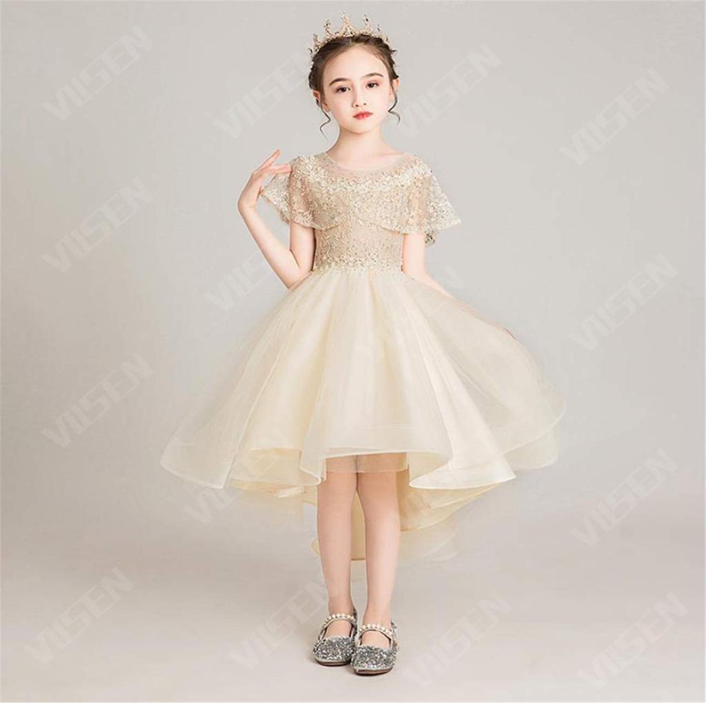 Junior Piano Formal Kids Formal [VIISEN] Children's Dress, Recital, Dress, Children's Dress, Recital, Wedding, Embroidery, Elegant, Girls, Dress,