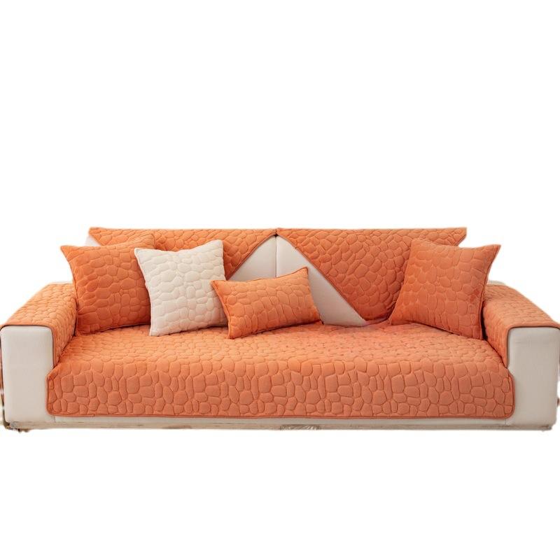 Plush Stone Pattern Sofa Cushion Winter Thickened Non-Slip Quilted Cushion Simple Modern Sofa Cover Cover Cloth