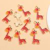 6-Color 15x24mm DIY Alloy Jewelry: Cute KC Gold Giraffe Charms with Drip Oil