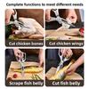 Multifunctional stainless steel, powerful bone-cutting scissors for home use, all-steel food scissors for chicken, fish, meat, and chicken feet