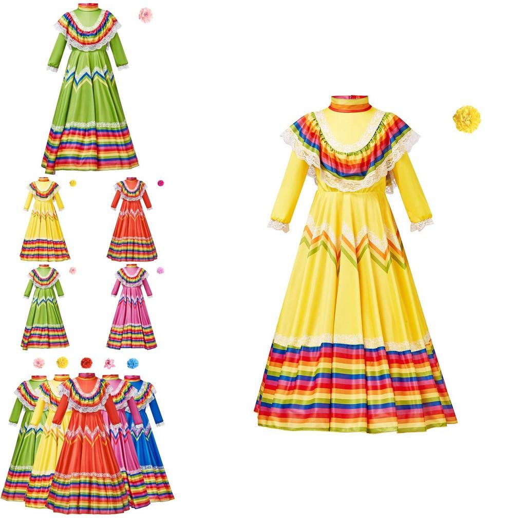 Game Themed Mexicana Dress For Stage Performance And Cultural Events