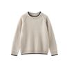 Children's Cashmere Sweater: Solid Color Girls' Knitwear & Color Block Boys' Round Neck Pullover