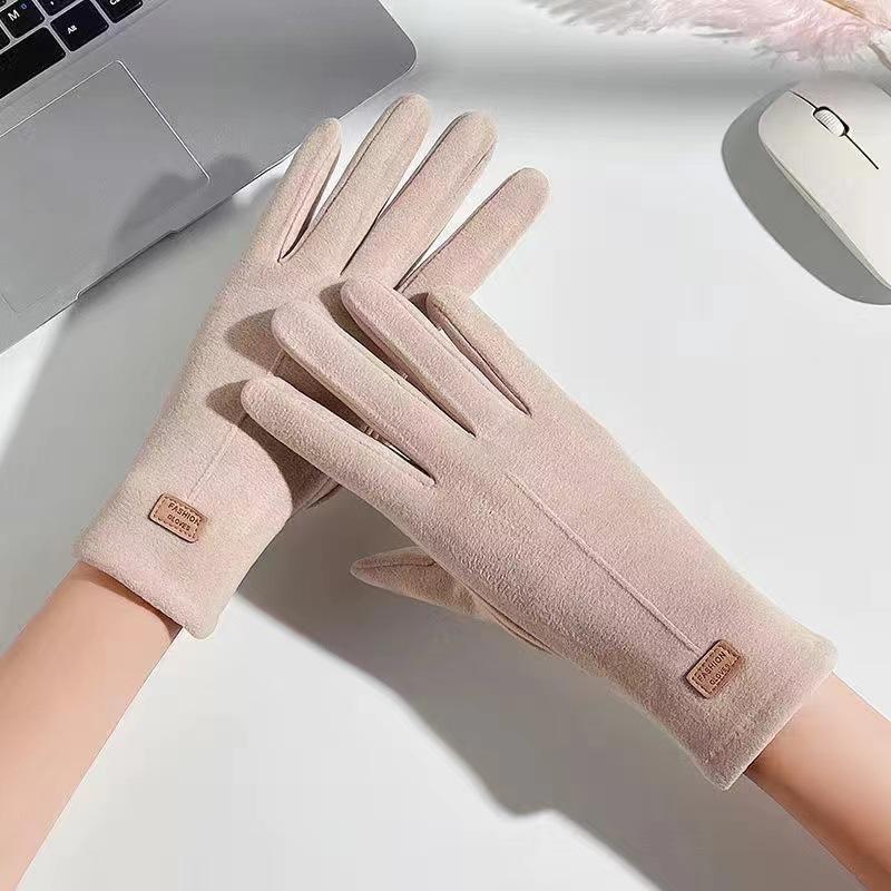 Winter Gloves, German Velvet Gloves, Women's Split Finger Warm Gloves