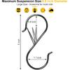 12 Pack Large S Hooks for Hanging, 5 inch Heavy Duty Metal S Hooks with Safety Buckle S Shaped Hooks Pot Rack Closet Hooks for Hanging Plants,