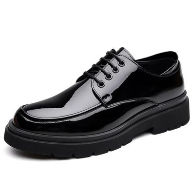 2025 Autumn Patent Leather Men's Business Formal Tie-Up Shoes Safety Professional Bata Breathable Men's Shoes Botas Para Hombre
