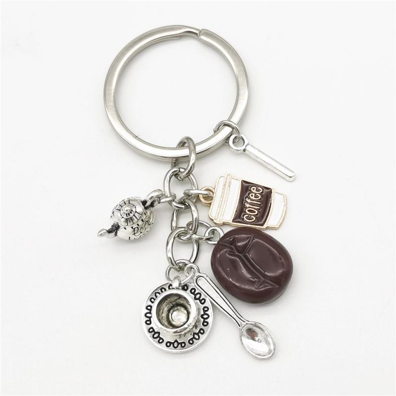 

Брелок с 26 буквами, кулон в виде кофейного зерна, брелок с кофе, повседневный брелок, креативные сувениры, подарки I