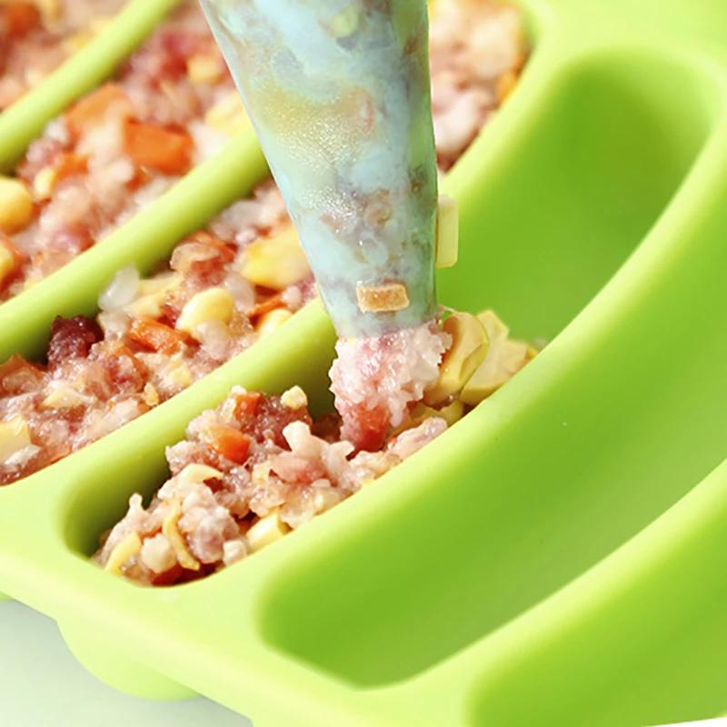 Sausage Maker Mould 6 Grids Silicone DIY Ham Hot Dog Making Moulds With Lid Kitchen Household Sausages Cake Baking Tools Molds