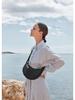 French Niche Design Women's Lychee Pattern Crescent Shoulder & Crossbody Saddle Bag