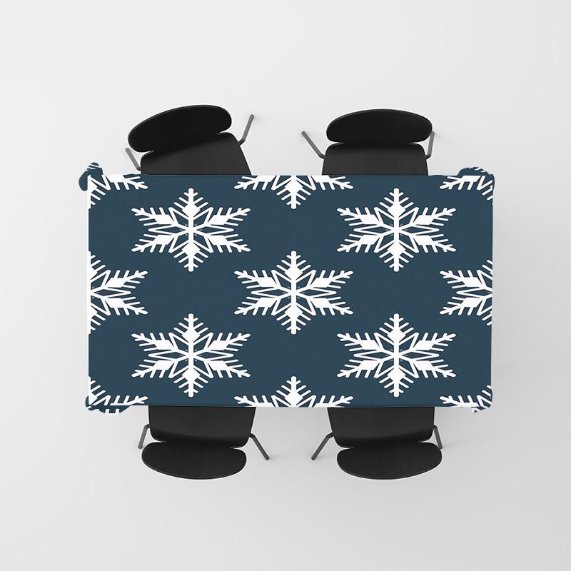 Christmas Tablecloth Snowflake Print New Year Decorations Dining Room Home Decoration Non Slip Anti Skid Waterproof Table Cover