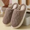 Warm Striped Non-Slip Fluffy Cotton Slippers for Men & Women