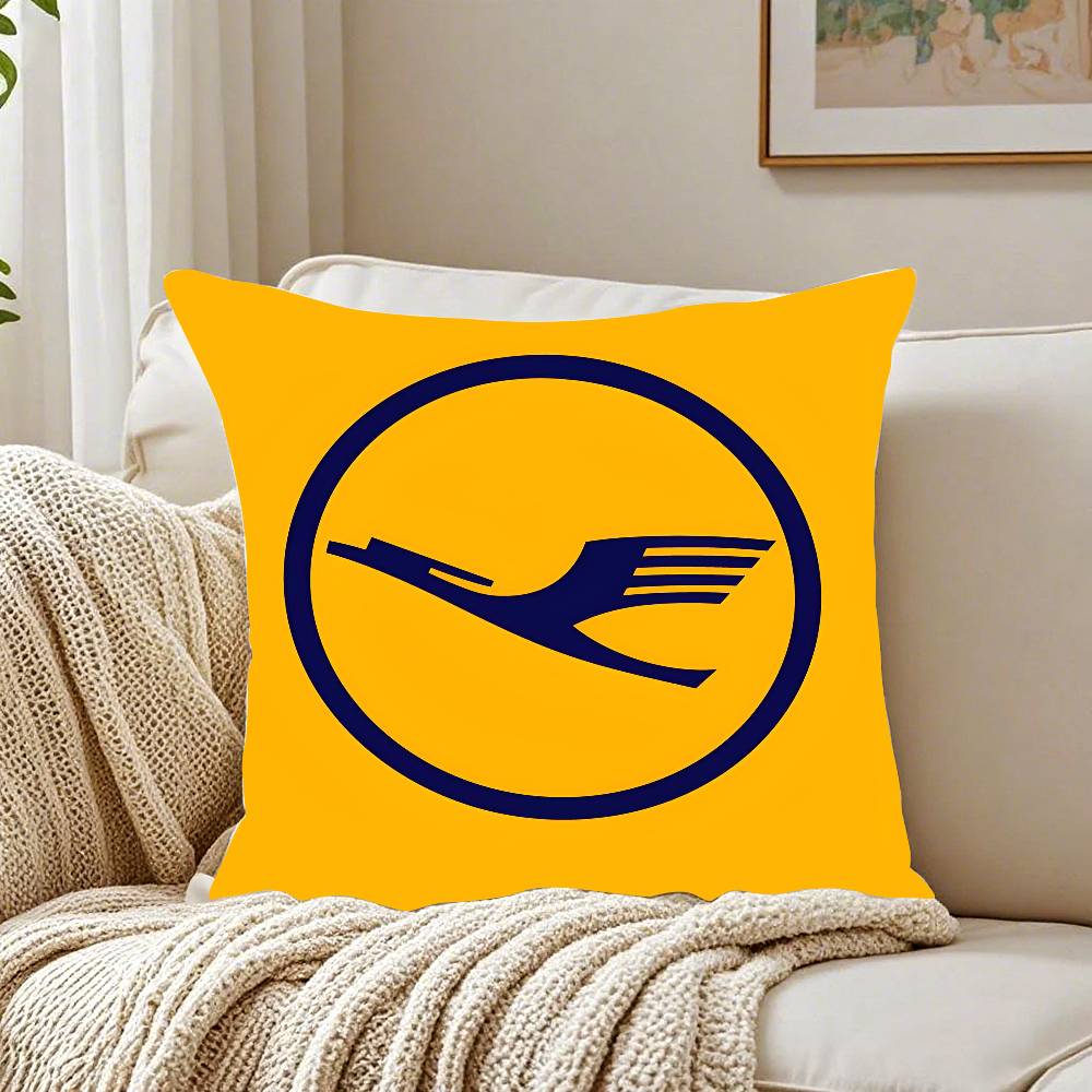 Lufthansa German Airlines Pillow Case Pattern Printed Pillowcase for Living Room Sofa Cushion Cover & Bedroom Decor