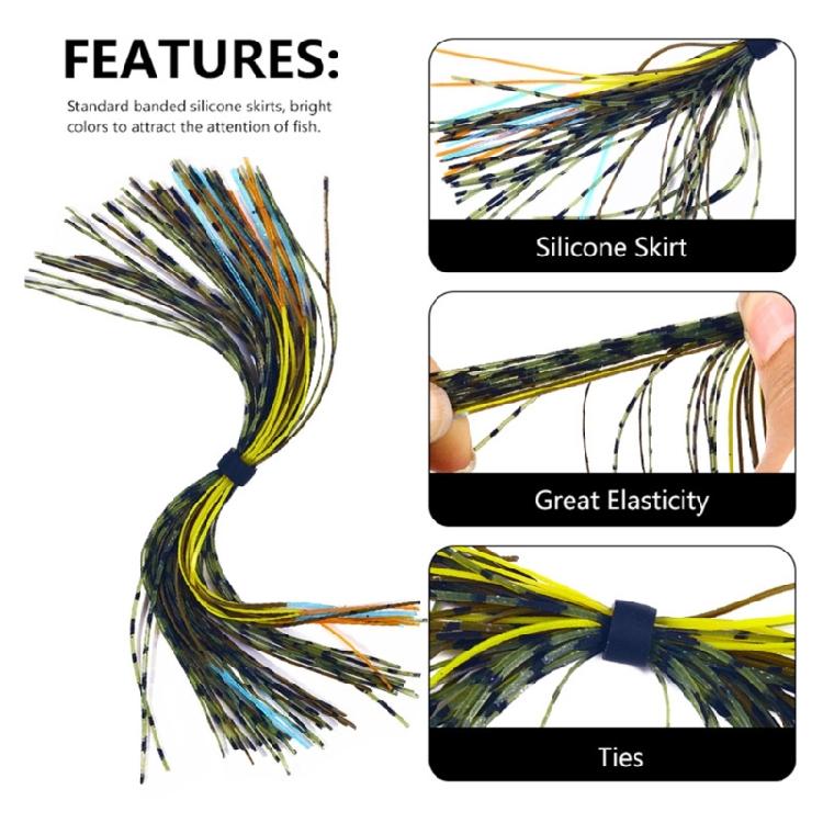 Fishing Jig Baits Skirts DIY Squid Jig Baits Accessories Colorful Silicone Jig Skirts Fishing Lures Skirt Replacements