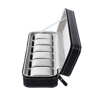 6/10/12 Bit PU Leather Watch Box Dust-proof Multifunctional Display Zipper Watch Box Portable Watch Storage Box Home Travel Use