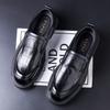 New Men's Leather Shoes Genuine Leather Cowhide One-pedal Loafers Business Leisure Middle-aged and Elderly Dad Shoes Wear-resistant and Non-slip 