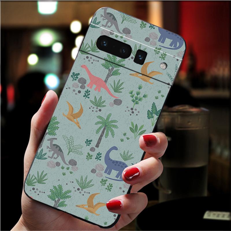 Phone Case for Google Pixel 7 Pro 7 6A 6 Pro 5A 4A 3A Pixel 4 XL Pixel 5 6 4 3 XL 3A XL 2 XL Cute Baby Dinosaur Case Funda