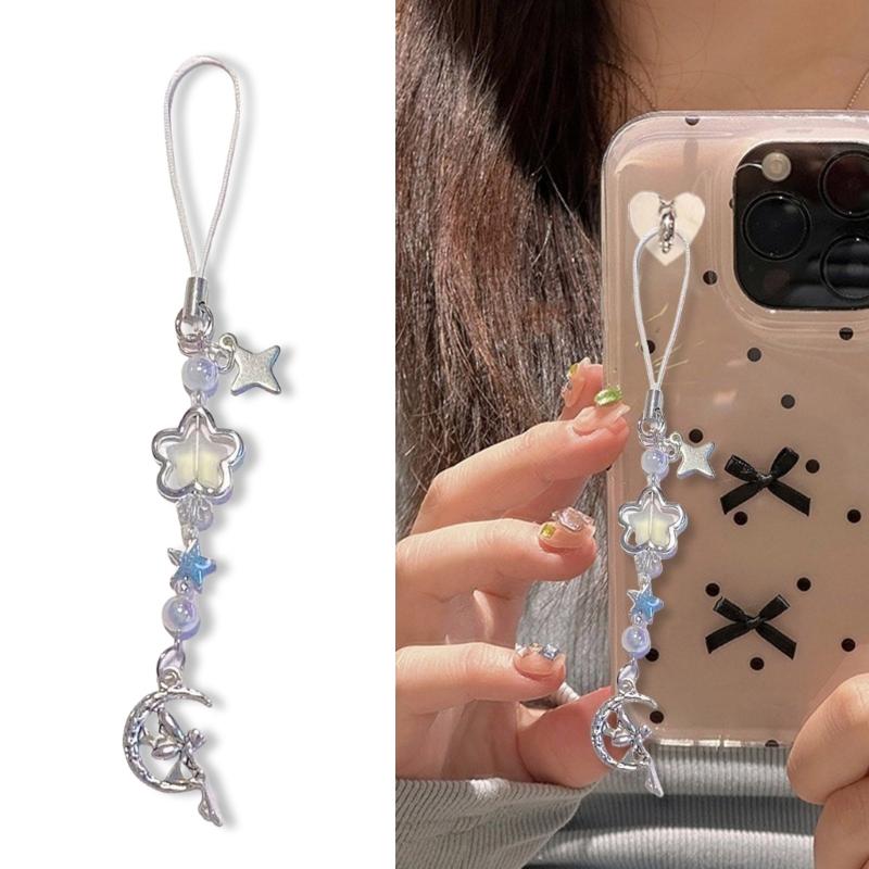 Handmade Beaded Phone Charm Colorful Elf Pendant Keyring Accessory Fashionable Resin Lanyard for Bags and Purses