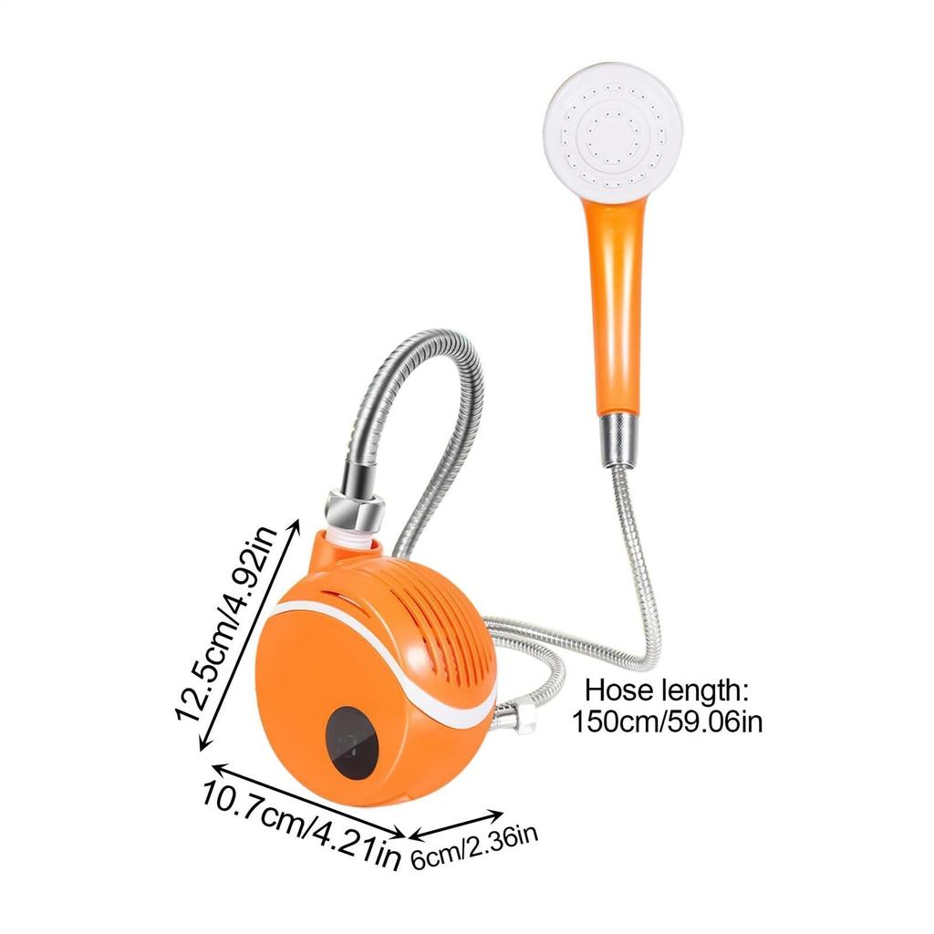 Heiß Tragbare Außendusche, Kompakter Handheld Wiederaufladbarer Camping-Duschkopf, Handbrause für Studenten für Autoreisen