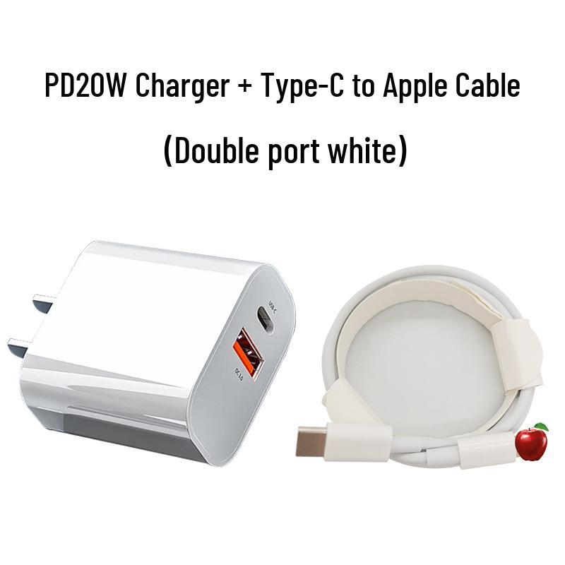 PD20W Dual Port A+C Charger for iPhone 16/15/14 - Super Fast Charging, 3C Certified