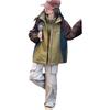 Cortavientos 3 en 1 Colorblock para Niñas 2025: Chaqueta Gruesa para Escuela Secundaria - Otoño/Invierno