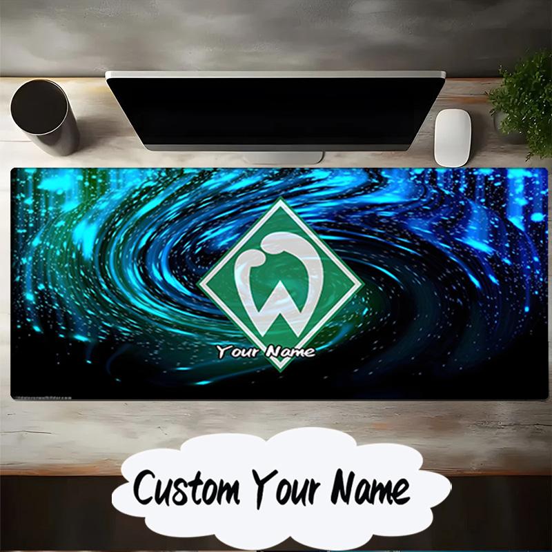 Custom Name Mouse pad Green And White Werder Mouse pad, Gaming Mouse Pad, keyboard pad, Desk Decor for computer notebook Fan Birthday Gift