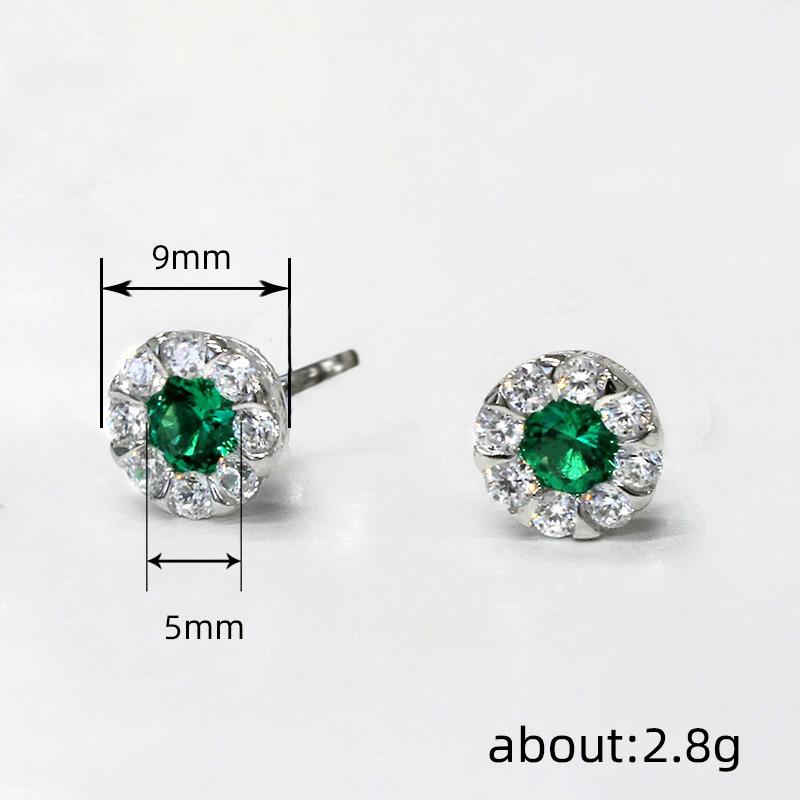 Xiaomi Huitan Dainty Cubic Zirconia Stud Earrings for Women White/Green/Blue/Red CZ Daily Wear Simple Stylish Piercing Jewelry
