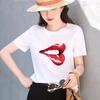 White Women's Internet Celebrity Summer Wear New Korean Version Casual Loose Large Size Women's Short Sleeve Printed T-shirt Women's Round Neck T