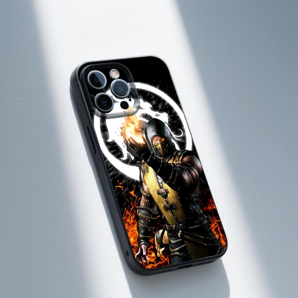 M-Mortal K-Kombat Logo Phone Case For iPhone 16,15,14,13,12,11,Pro,Max,Plus,X,XS,SE,E,Mini,Soft Silicone Black Case