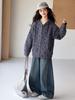 Korean Girls' Star Print Hooded Jacket - Spring/Autumn, Medium-Large, Loose Fit, Zipper Cardigan, Trendy Sweatshirt