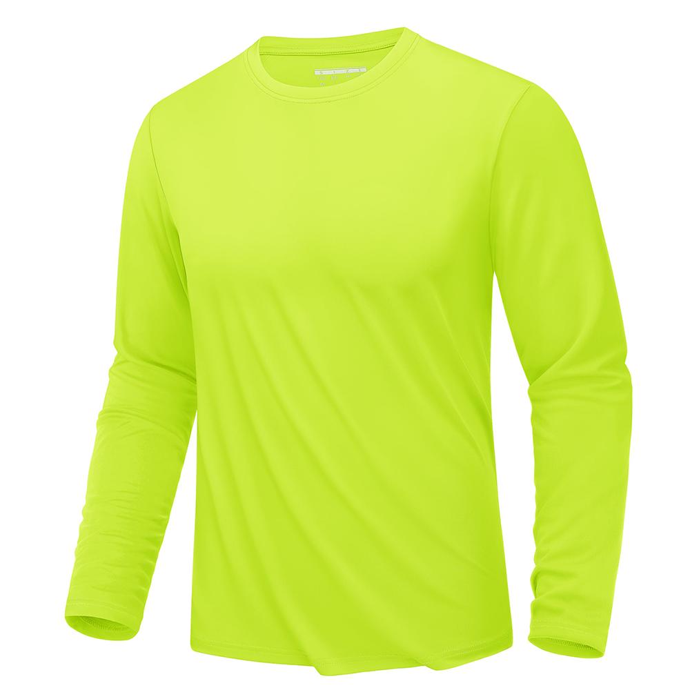 WowClassic Eenvoudige effen kleur heren T-shirts met lange mouwen Outdoor hardloop sport T-shirts Losse ronde hals modieuze tops herfst comfortabele pullover M