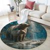 Two-Animal Wall Decor,Round Area Rug,Carpet Rug for Living Room Bedroom Sofa Playroom Decor,Non-slip Floor Mat
