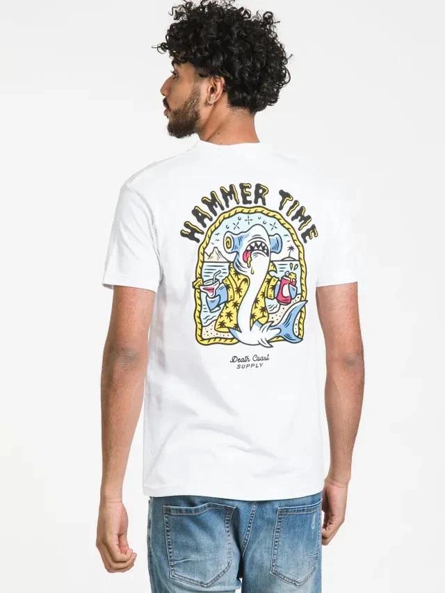 

Death Coast Supply Mens Hammer Shark Hammer Time White Shirt New S-3XL 3XL