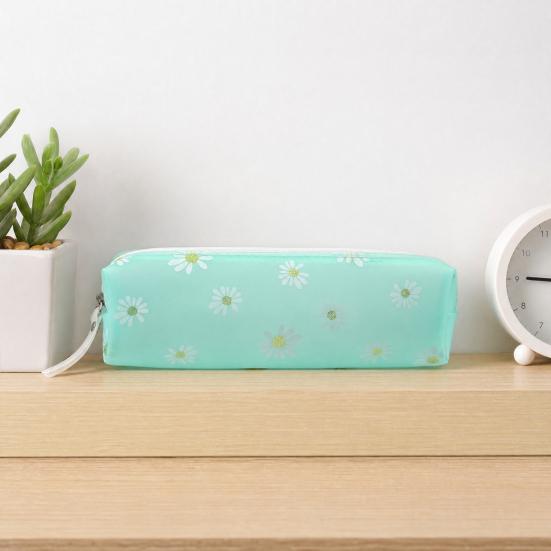 Flower Pencil Case, Large Capacity PVC Pen Pouch, Waterproof Stationery Bag for Students, School Supplies Organizer