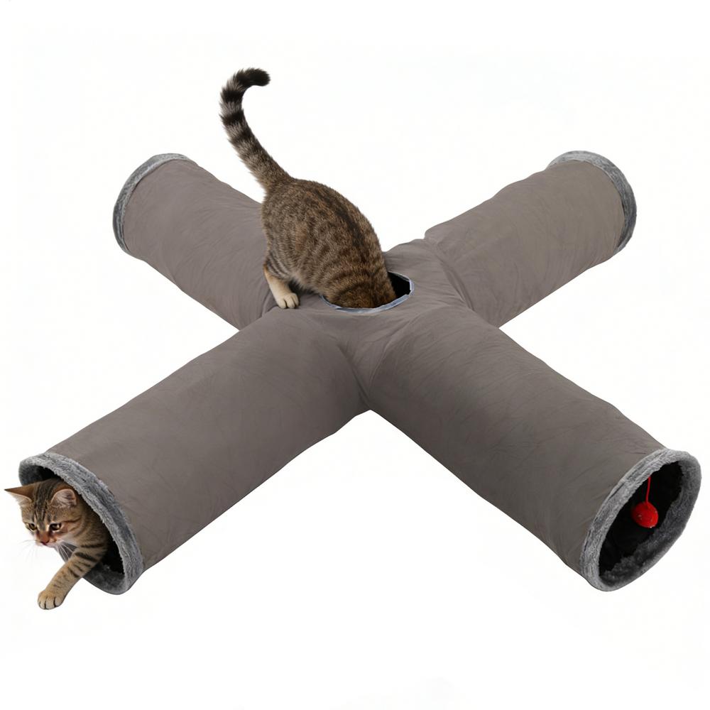 Cat Tunnel Maze Puzzle Interactive Foldable Flexible Cat Play Tunnel For Kitten Pet Christmas Halloween Birthday Party