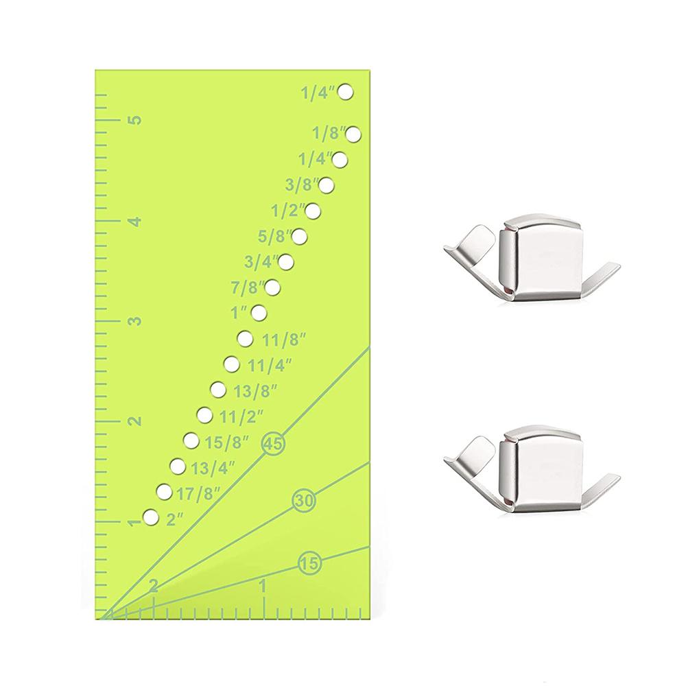 

2Pcs Magnetic Seam Guide with Seam Allowance Ruler Sew Guide Gauge for 1/8 to 2 Inch Straight Line Hems Sewing Quilting Tools