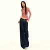 25. OOTD: Americké Retro Tmavě Modré Micro-Flare Volné Zeštíhlující Dlouhé Džíny