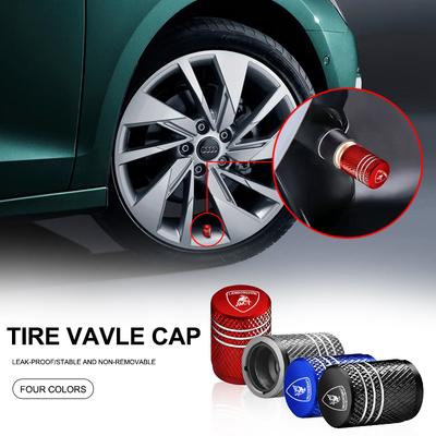4 Stuks Zilveren Auto Bandenventieldopjes Knurling Stijl Bandenventieldop Aluminium Bandenwiel Ventiel Dop Voor Lamborghini Urus