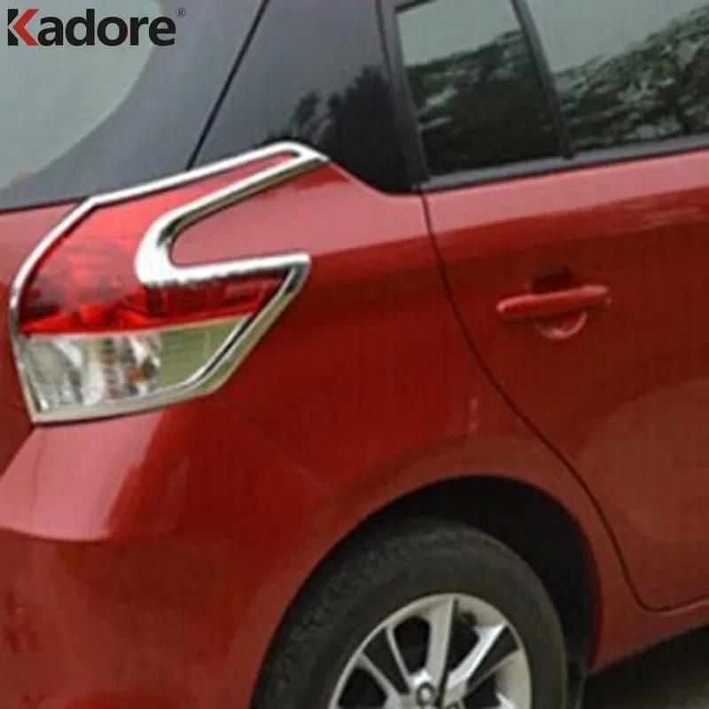 For Toyota Yaris XP150 Hatchback 2014 2015 Chrome Car Rear Tail Light Lamp Cover Trim Taillights Frame Trims Accessories