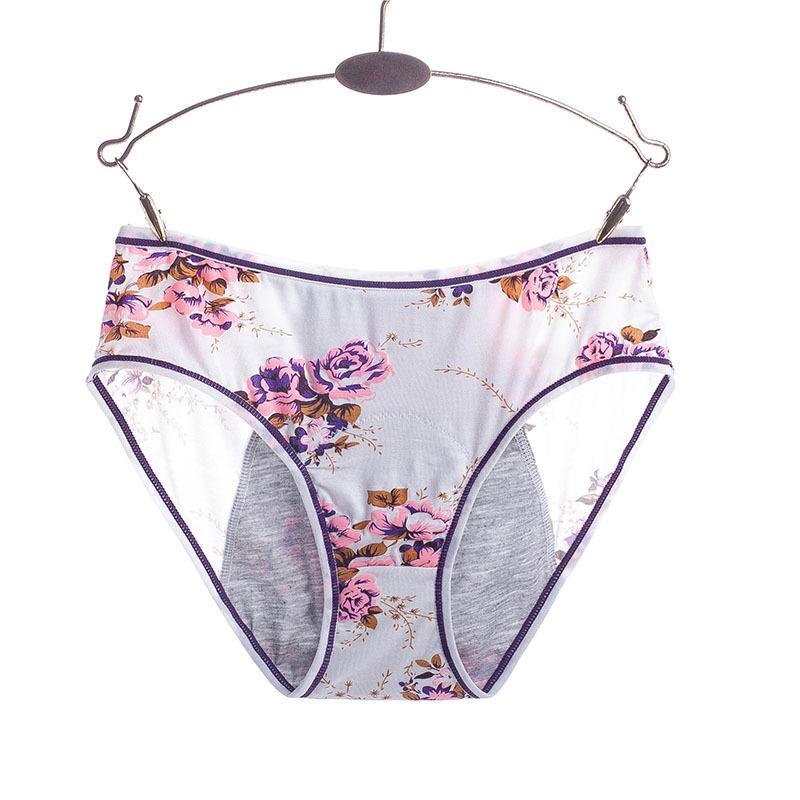 Damen Frühling und Herbst Druck Auslaufsicher Atmungsaktiv Physiologische Slips