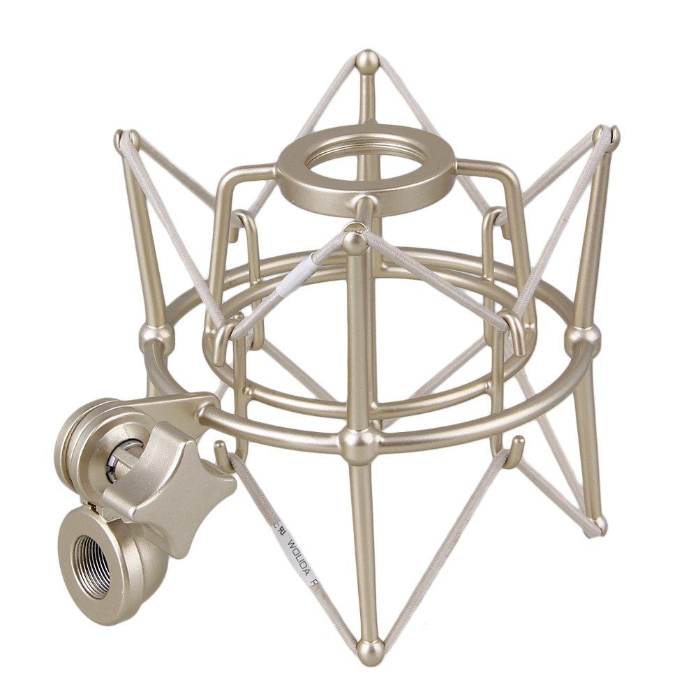 Yibuy Silver Metal Spider Shock Mount for U87 Microphone, Large Size, Cylindrical Shape