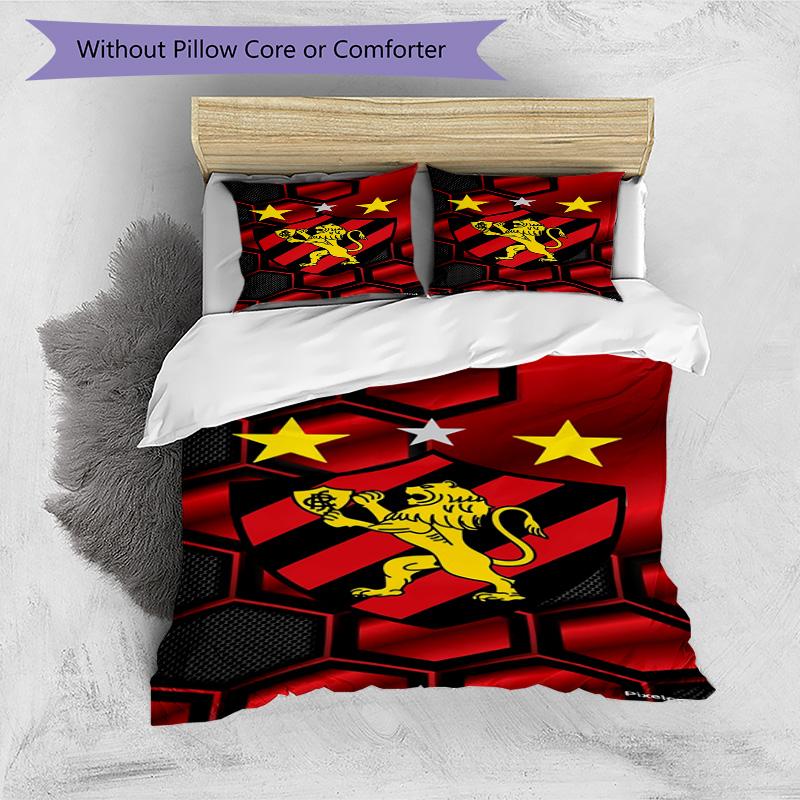 Sport Club Football Crest Printed Pattern Duvet Cover Set – includes 1 duvet cover and 2 matching pillowcases Bedroom decor Christmas gifts