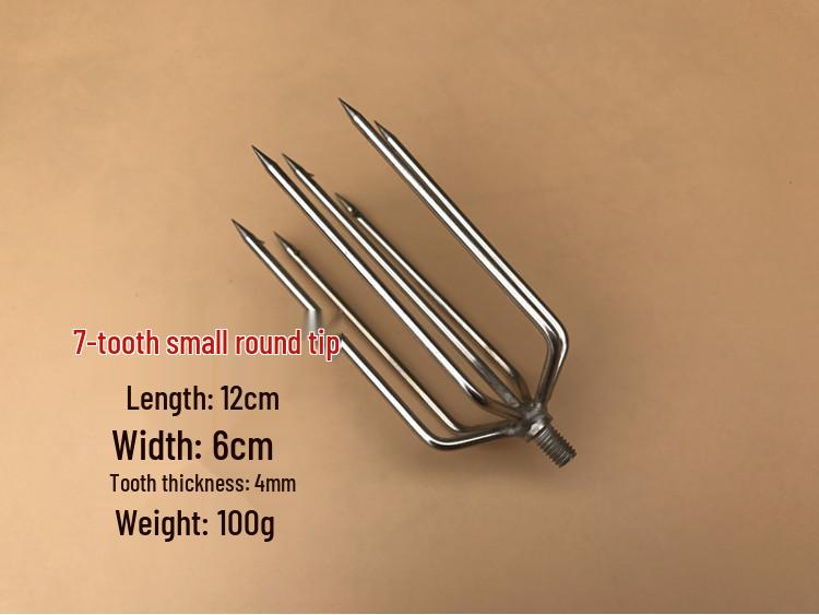 Stainless Steel Multi-functional Barbed Fish Spear Head - Handmade Flat Fork Lantern Design
