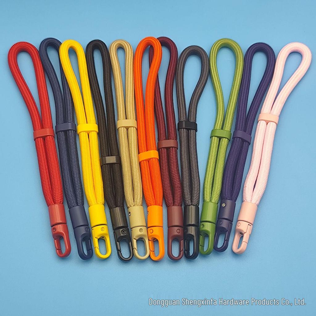 Colorful Nylon Retractable Crossbody Phone Lanyard with Metal Buckle