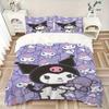 3pcs Kuromi Bedding Set - Includes Quilt Cover and Pillowcases, Suitable for All Seasons, Machine Washable - Ideal Gift for Family and Frien