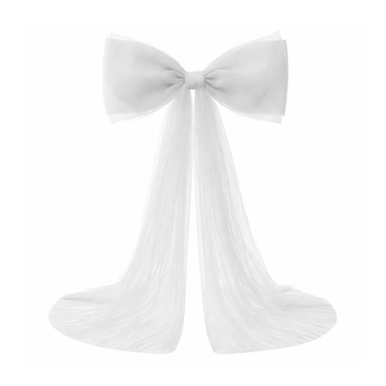 Extra Large Organza Bow Decoration 39 x 59 Inch Giant Tulle Bow with Tie And Long Ribbon Tails