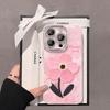 Pink Embroidered Flowers Are Suitable for Apple 16 Pro Mobile Phone Case Iphone15 Spring and Summer New 14 High-end 13/12