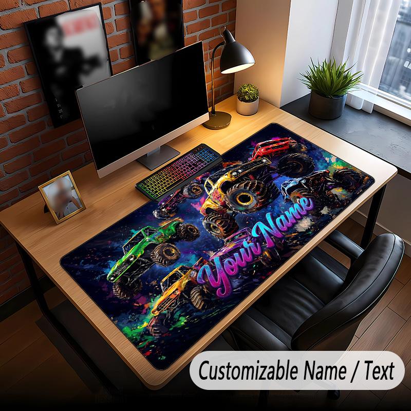 Truck Theme Custom Mouse Pad Personalized With Name Text Customized Desk Mat For Office Home Decor