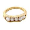 Vintage-Style Gold-Plated Pea-Shaped Pearl Ring, Adjustable and European-American Design