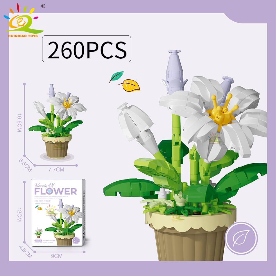 MOC Eternal Bouquet Micro Construction Blocks Flower Model DIY Home Desk Plant Decoration Assemble Block Toy Designed For Children