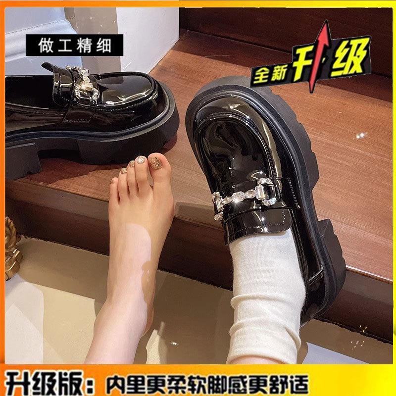 

см толстая подошва увеличивающая рост кожаные маленькие кожаные туфли женские новые маленькие маффины женская обувь 40 чёрный